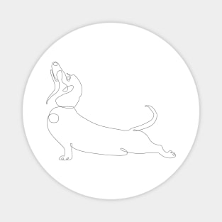 One Line Dachshund Upward Facing Dog Magnet